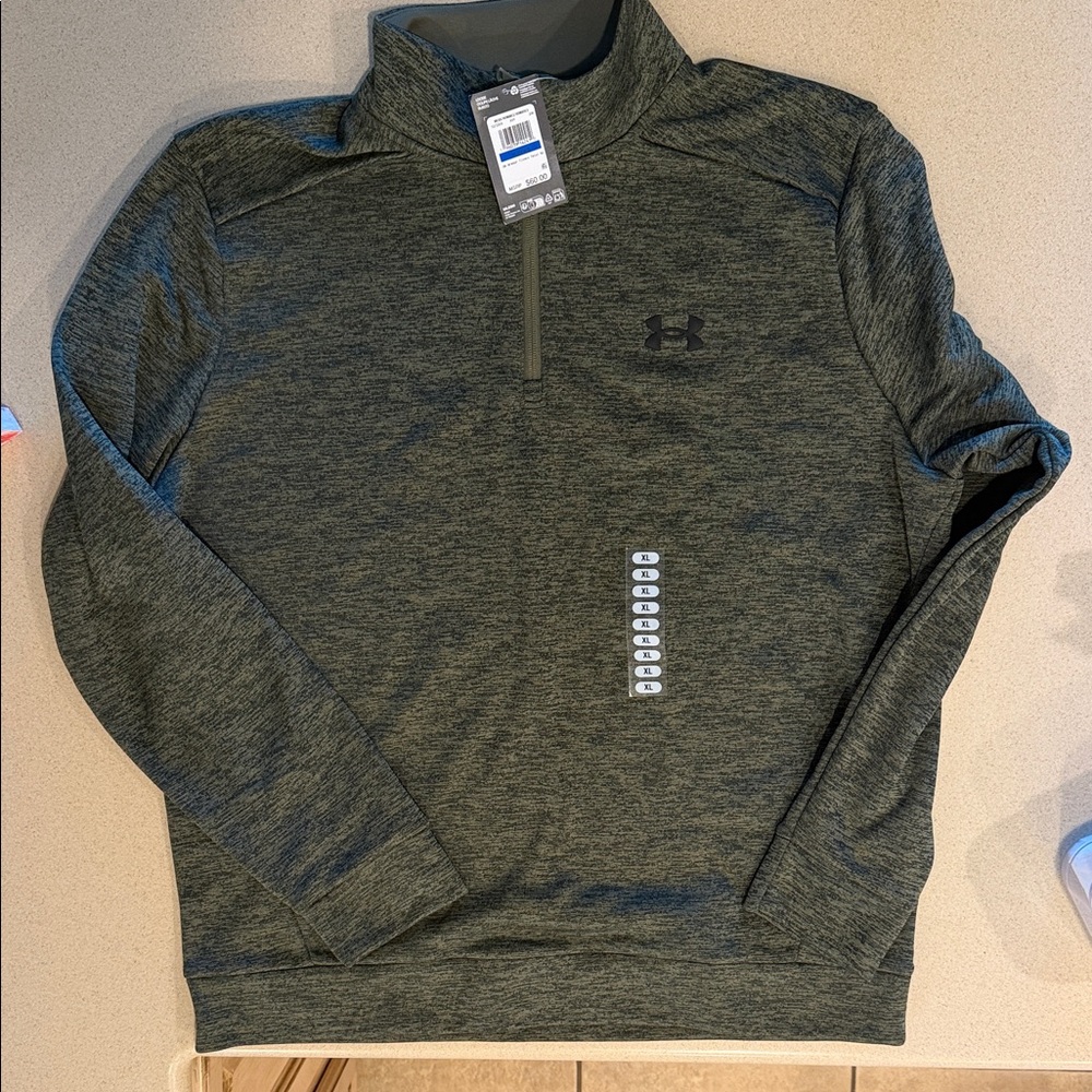 Under Armour Army Green Heather Quarter-Zip Top